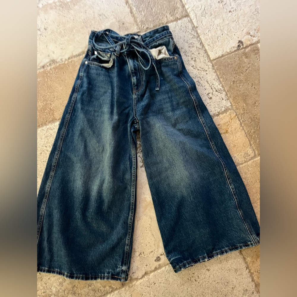 ZARA WIDE LEG JEANS WITH TIE